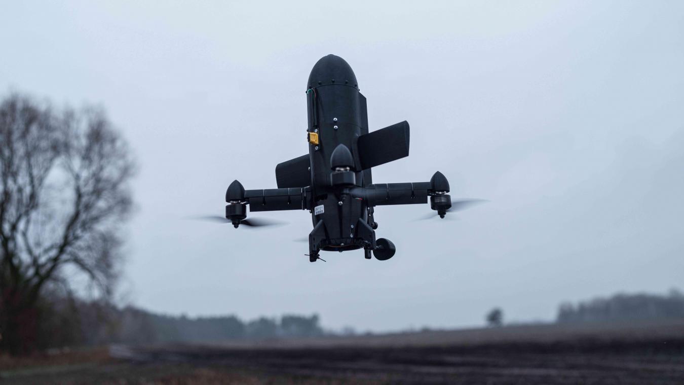 <p>Eine Abfangdrohne der Firma „General Cherry“ hebt am 4. Dezember 2025 in einem Polygon in der Ukraine ab.</p>