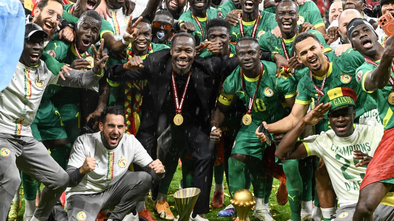 <p>Der Senegal feiert den Sieg im Afrika Cup.</p>