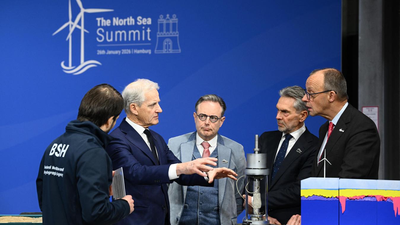 <p>Bart De Wever (2.v.l.) nahm in Hamburg am Nordsee-Gipfel zum Ausbau der Offshore-Windenergie teil.</p>