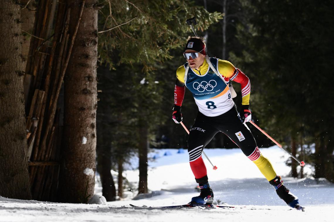 <p>Thierry Langer während des Biathlon-Sprint der Männer über 10 km.</p>