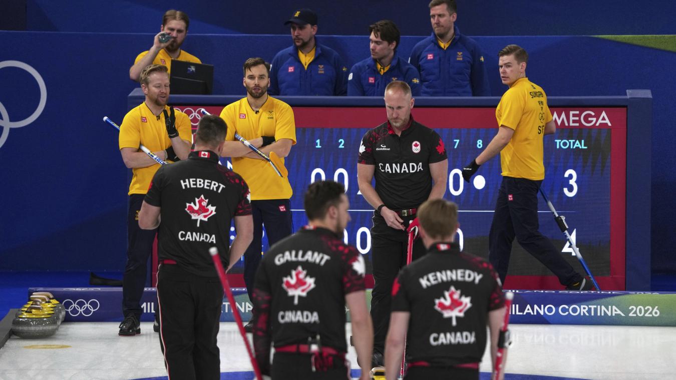 <p>Kanadas Curling-Team mit Ben Hebert, Brett Gallant, Brad Jacobs und Marc Kennedy (v.l.) während der Partie gegen Schweden</p>