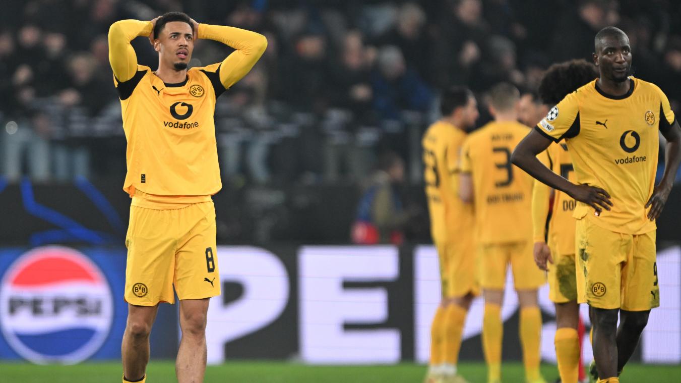 <p>Frustration bei bei den Dortmundern nach der Pleite gegen Atalanta Bergamo</p>