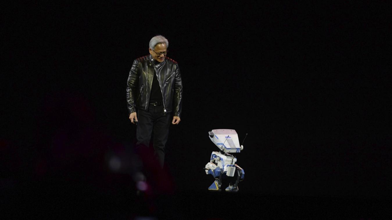 <p>Nvidia-Chef Jensen Huang während einer Entwicklerkonferenz im vergangenen Jahr</p>