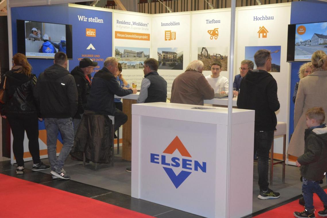 <p>Das Traditionsunternehmen Elsen aus Heppenbach, tätig im Bauwesen und in der Immobilienerschließung, gehört seit Beginn zu den Ausstellern, die zur Messe den Weg nach Eupen und nach St.Vith eingeschlagen haben.</p>
