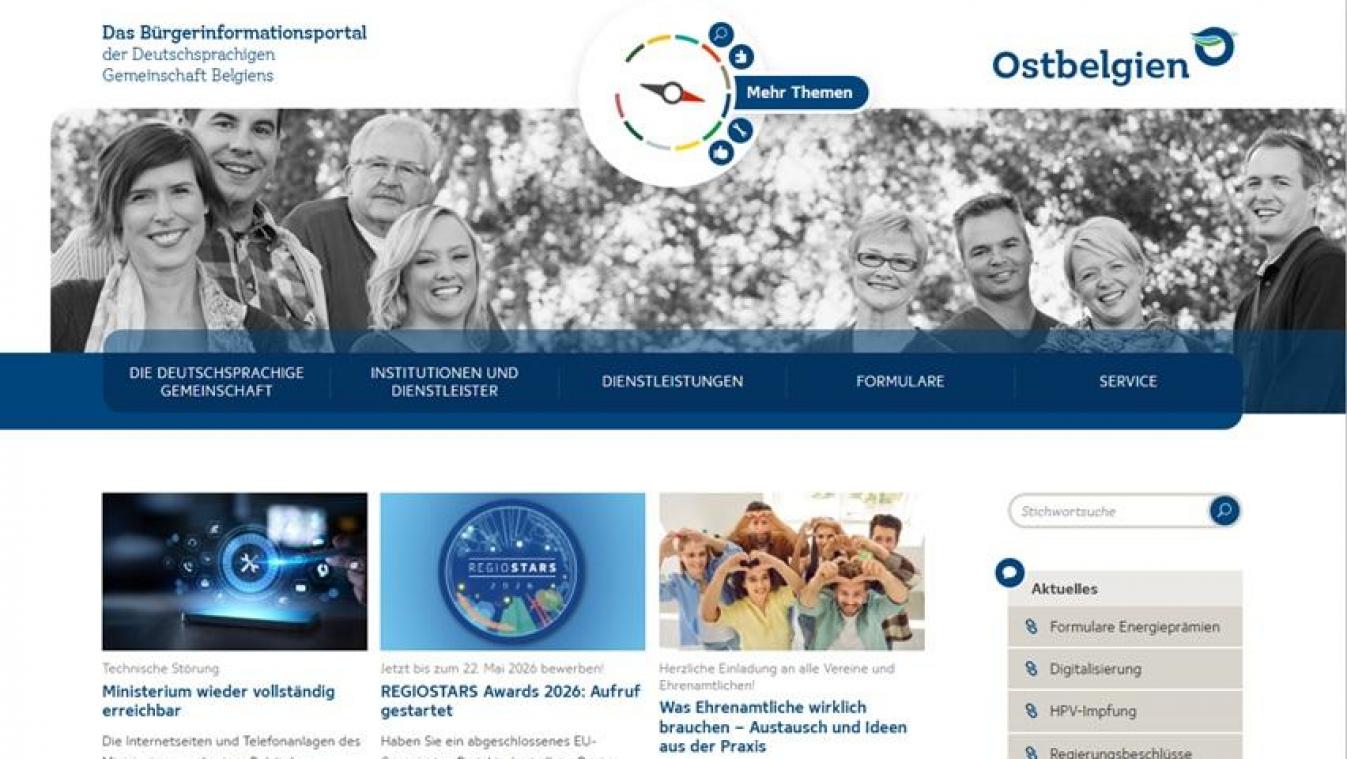 <p>Nach der IT-Störung sind die Internetseiten des DG-Ministeriums wieder normal erreichbar.</p>