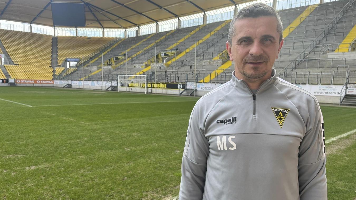 <p>Mersad Selimbegovic am Aachener Tivoli. Vor dem Heimspiel gegen Cottbus empfing er uns zum Interview.</p>