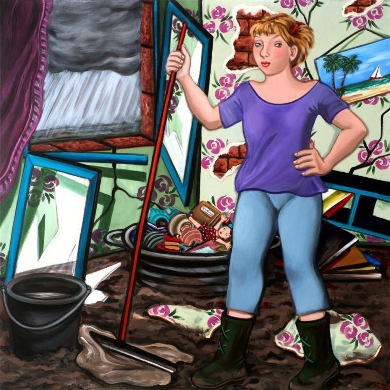 <p>Geneviève Van der Wielen arbeitet in verschiedenen Techniken. Ihre Motive sind meist Frauen.</p>