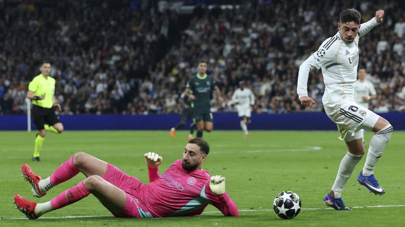 <p>Real Madrid gewann das Hinspiel deutlich. Überragender Akteur: Federico Valverde (r.).</p>