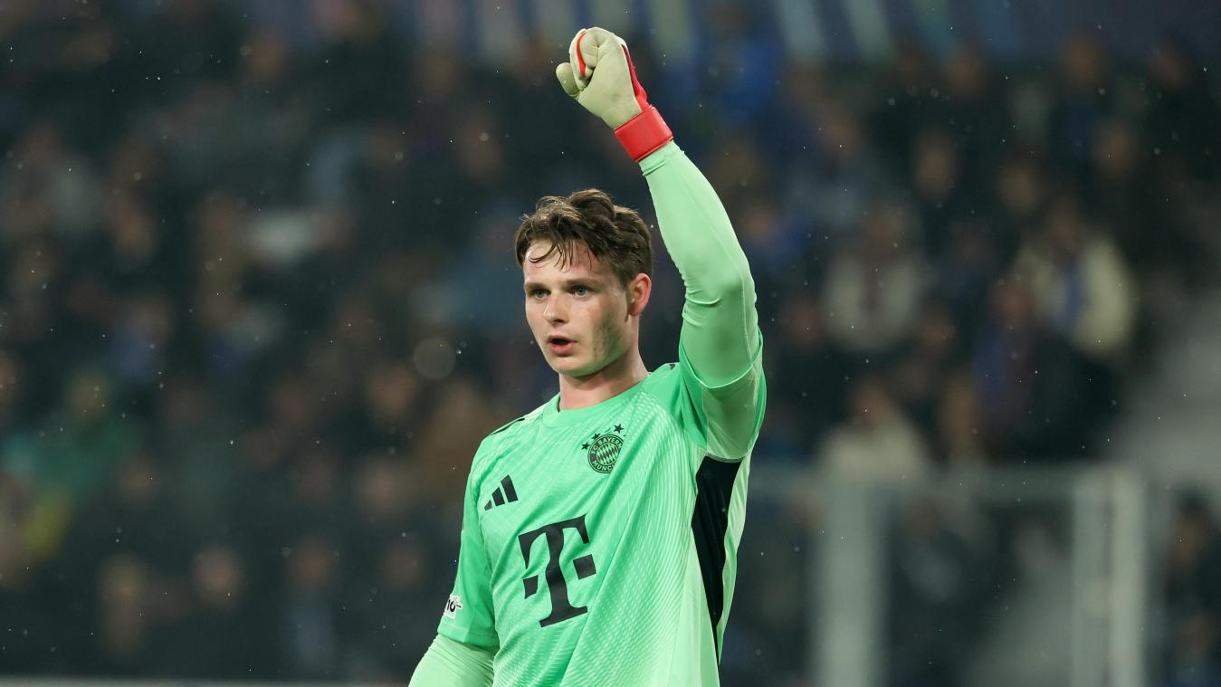 <p>Jonas Urbig dürfte im Achtelfinal-Rückspiel gegen Bergamo nun doch im Münchner Tor stehen.</p>