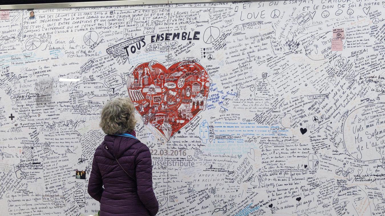 <p>Gedenktafel in der Metrostation Maelbeek</p>