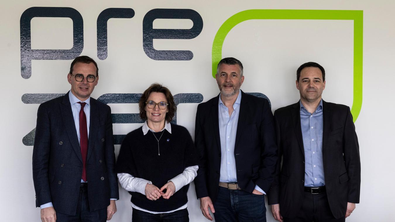 <p>Wouter Beke, EU-Kommissarin Jessika Roswall, Pascal Arimont und Claudy Lejeune (von links)</p>