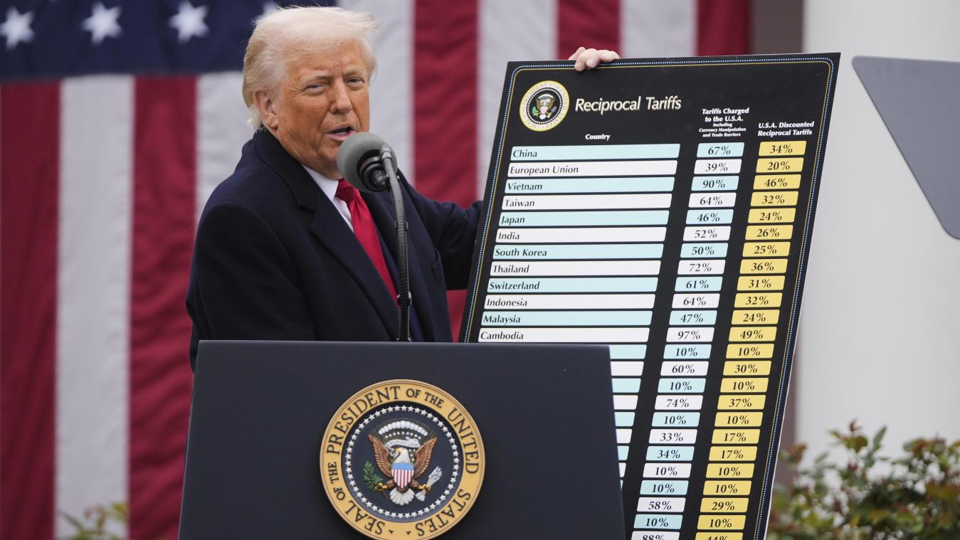 <p>US-Präsident Donald Trump spricht am 2. April 2025 während einer Veranstaltung zur Ankündigung neuer Zölle im Rosengarten des Weißen Hauses.</p>