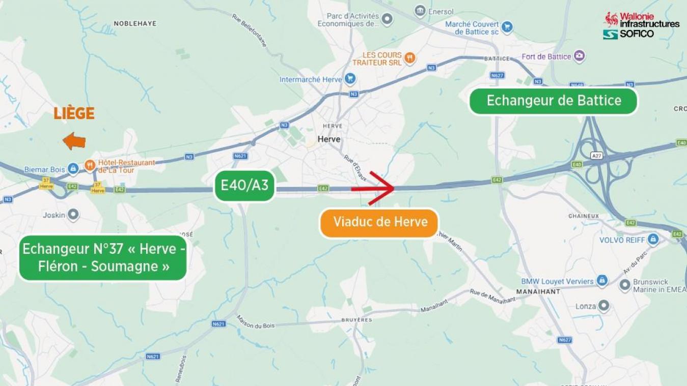 <p>Dringende Arbeiten sorgen für Verkehrsbehinderungen auf der E40 bei Herve</p>
