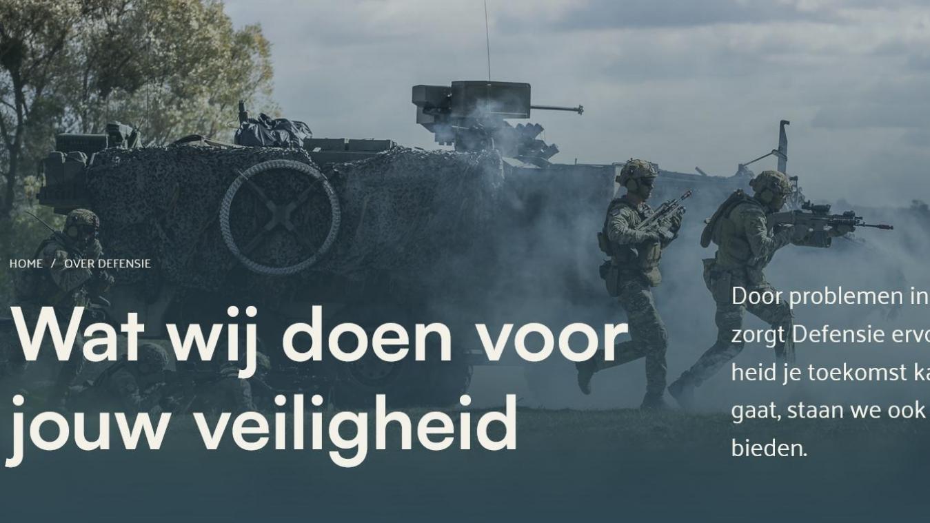 <p>Blick auf die Webseite des belgischen Verteidigungsministeriums</p>