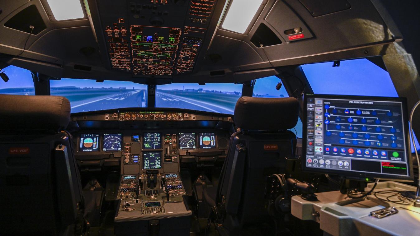 <p>Blick in einen Flugsimulator von CAE: Das Trainingszentrum am Brussels Airport steht vor dem Aus – sinkende Nachfrage und hohe Kosten setzen dem Standort zu.</p>