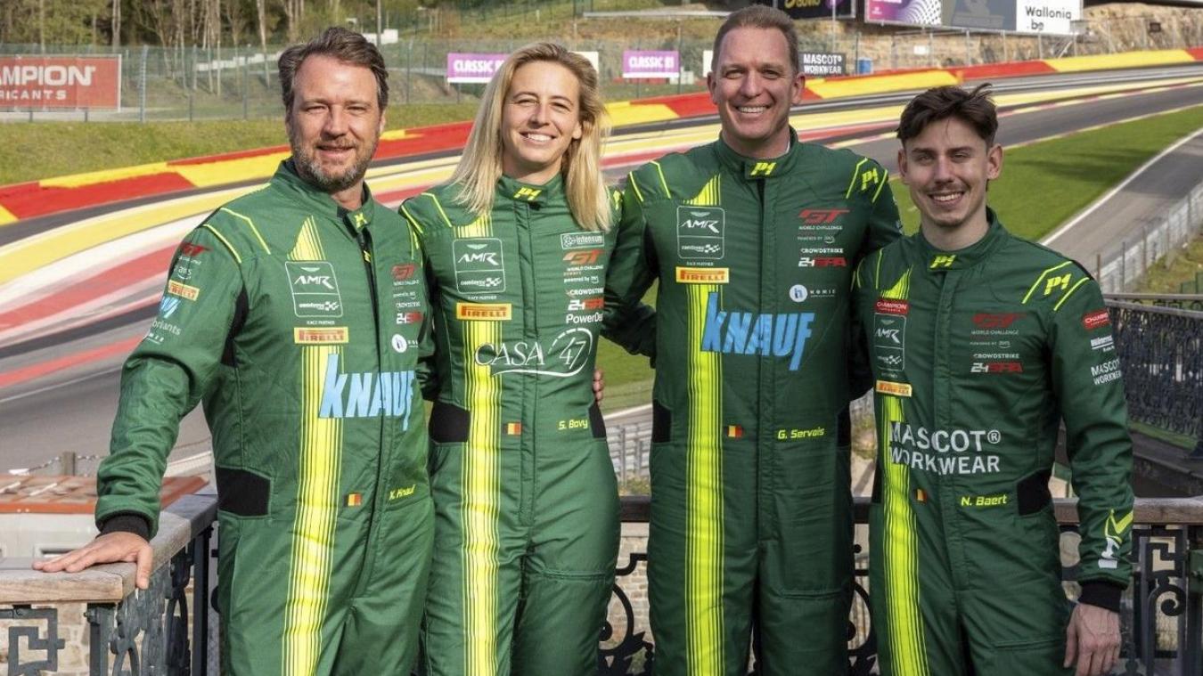 <p>Sarah Bovy und ihre Teamkollegen bei den 24h Spa-Francorchamps.</p>