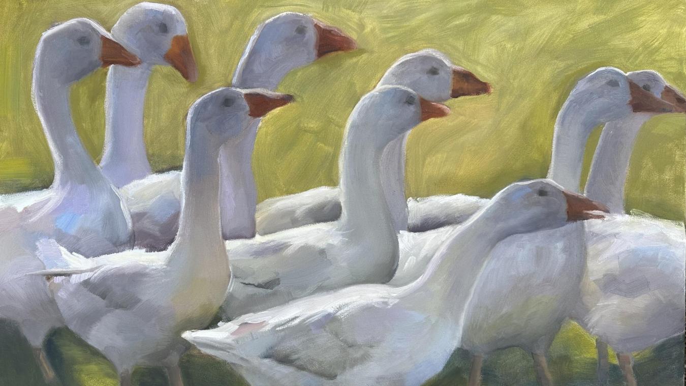 <p>Christiane Payton greift Motive aus ihrer Umwelt auf, häufig mit einem Fokus auf die Tierwelt.</p>