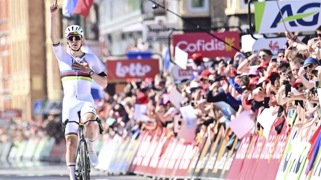 <p>„Wunderkind“ Seixas hält lange mit: Tadej Pogacar triumphiert erneut in Lüttich</p>
