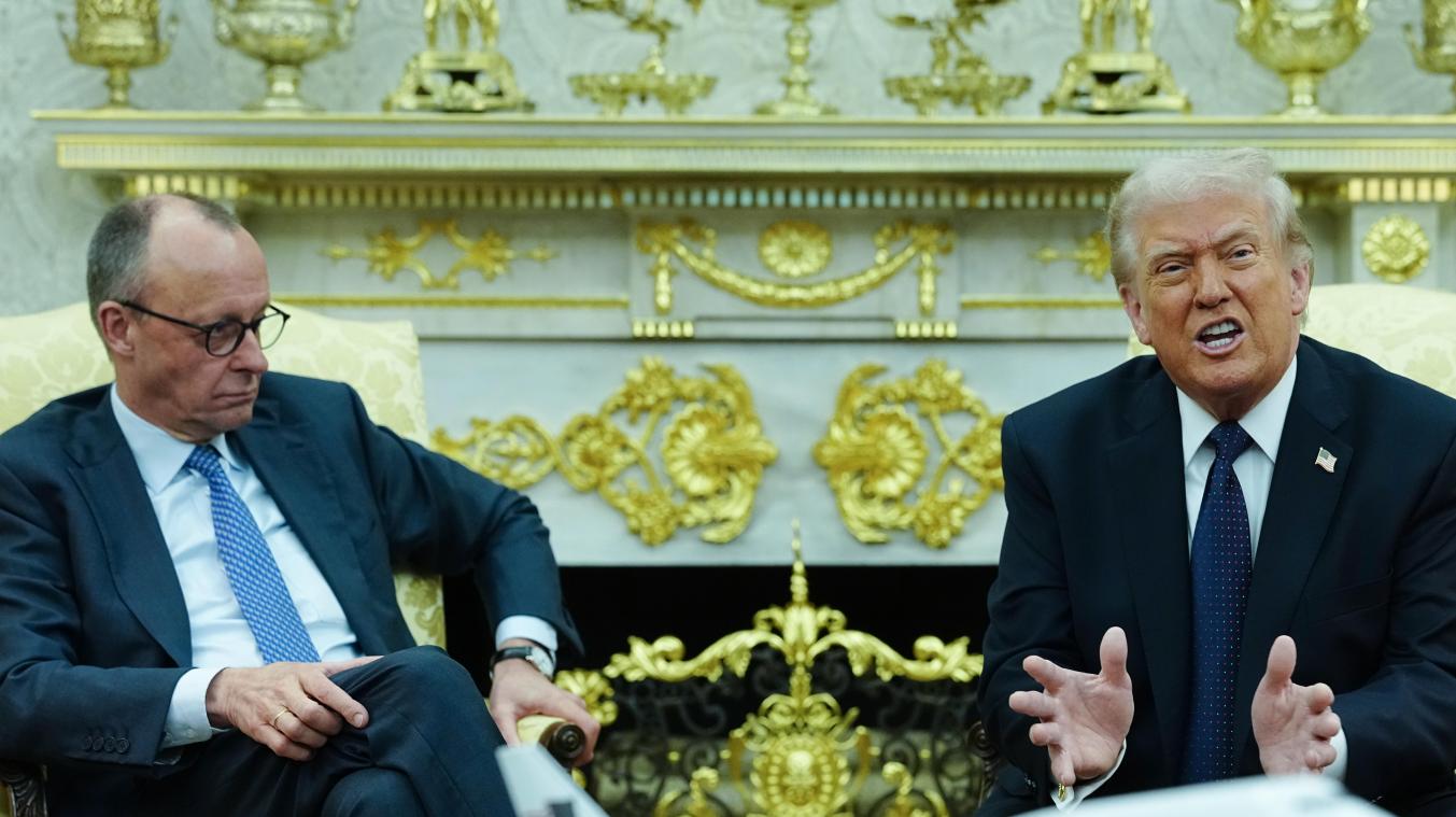 <p>Donald Trump (rechts) hatte Friedrich Merz Anfang März im Weißen Haus in Washington empfangen.</p>