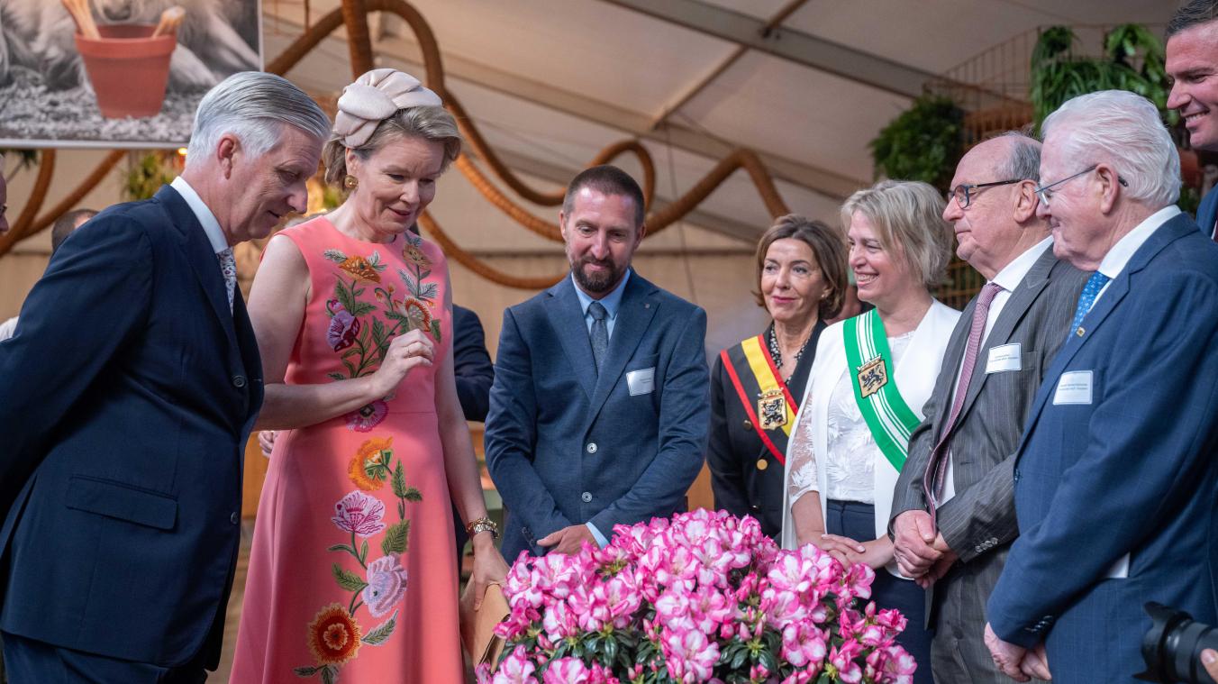 <p>König Philippe und Königin Mathilde eröffnen die Floralien in Gent und taufen eine neue Azaleensorte.</p>