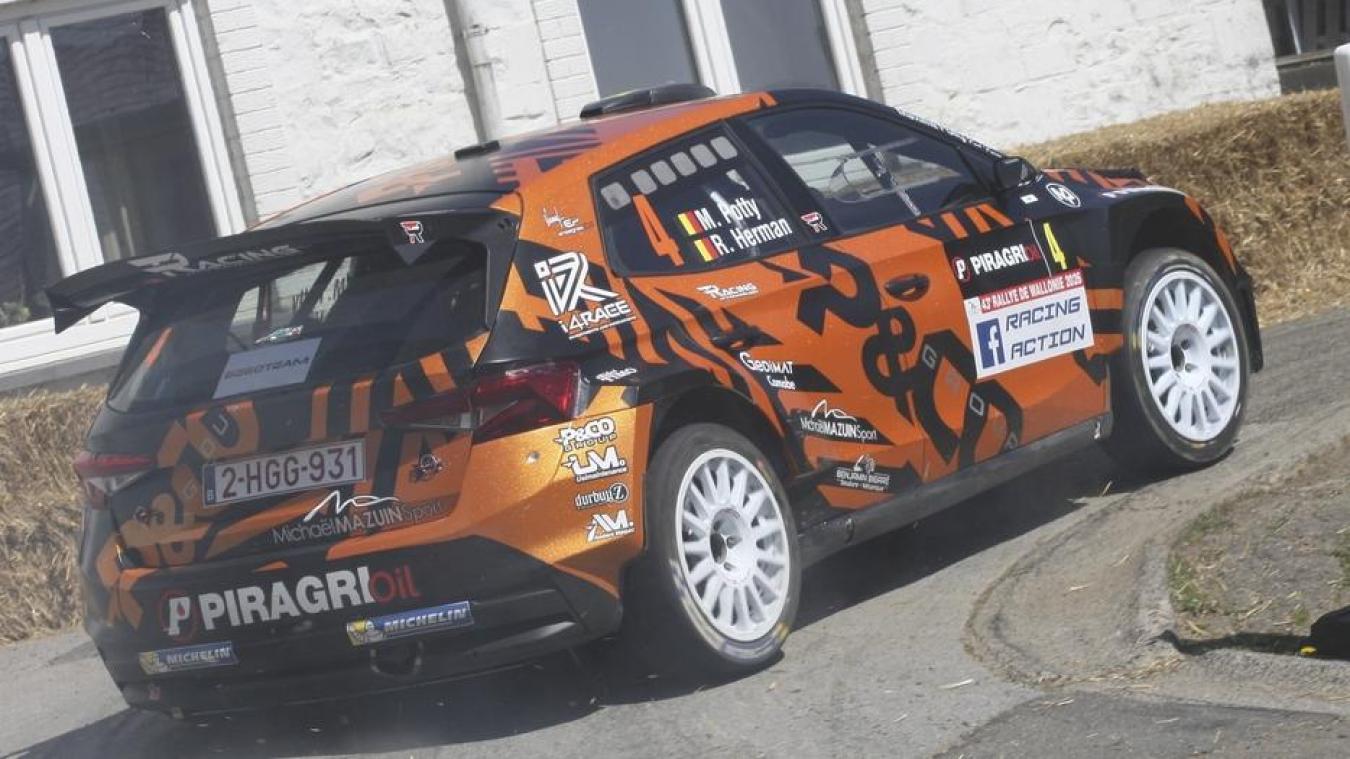 <p>Potty-Herman (Skoda), hier zuletzt bei der Wallonie-Rallye, sind die Spitzenreiter in der BRC.</p>