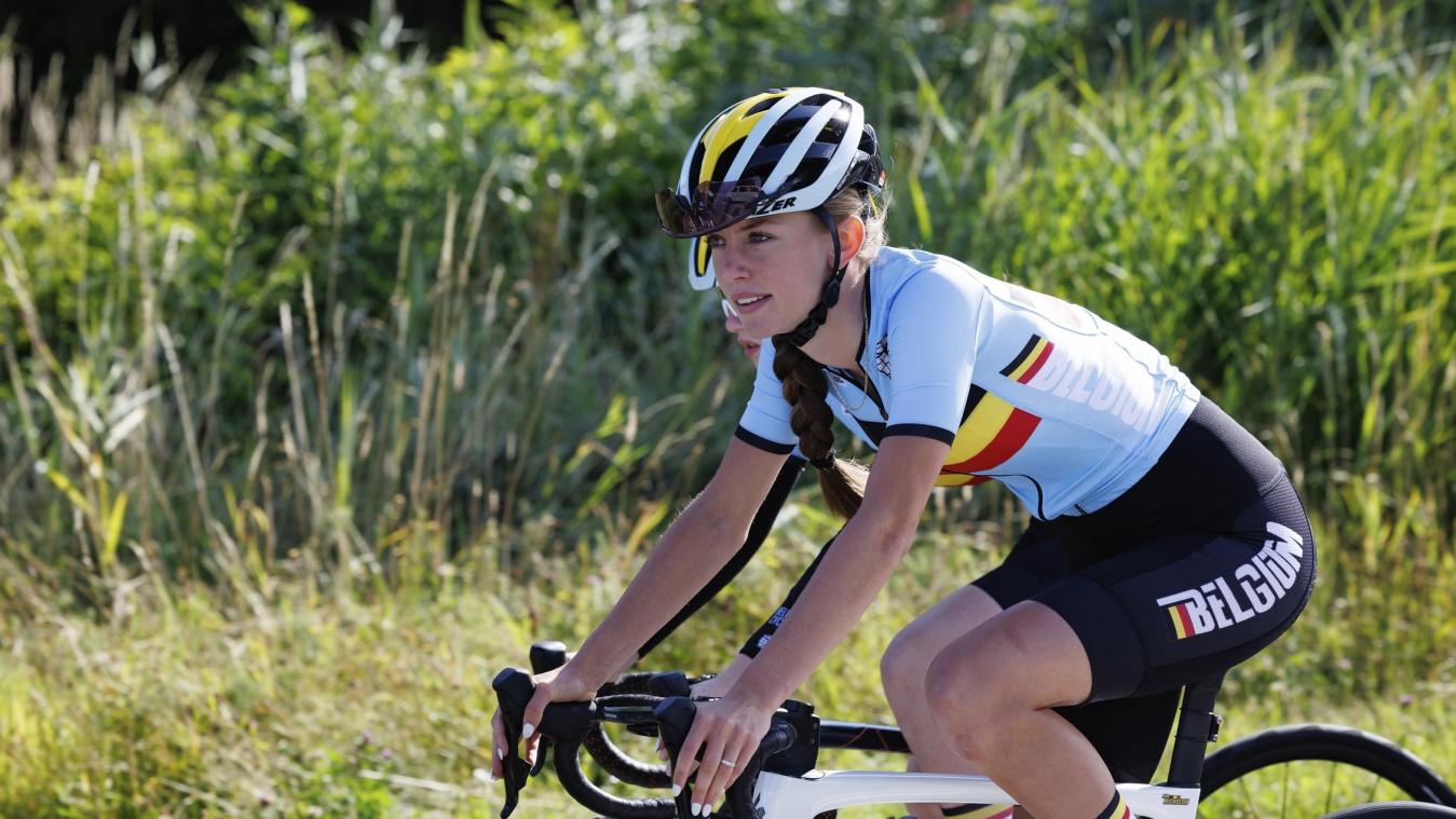 <p>Jilke Michielsen bei einer Trainingsfahrt im Juli 2023</p>