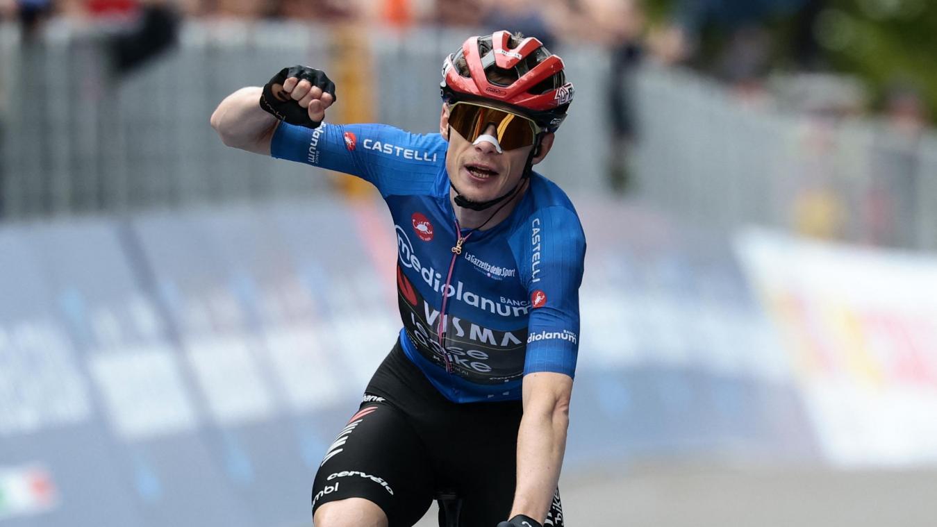 <p>Jonas Vingegaard gewann die neunte Giro-Etappe am Corno alle Scale als Solist und nähert sich damit dem Rosa Trikot.</p>