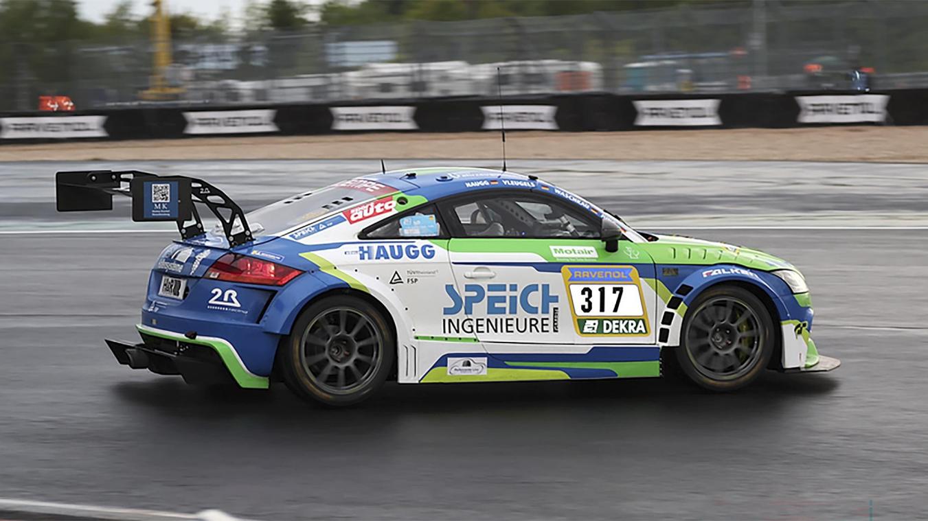 <p>Wolfgang Haugg und seine Teamkollegen im Audi TT im Einsatz bei den diesjährigen 24h Nürburgring.</p>