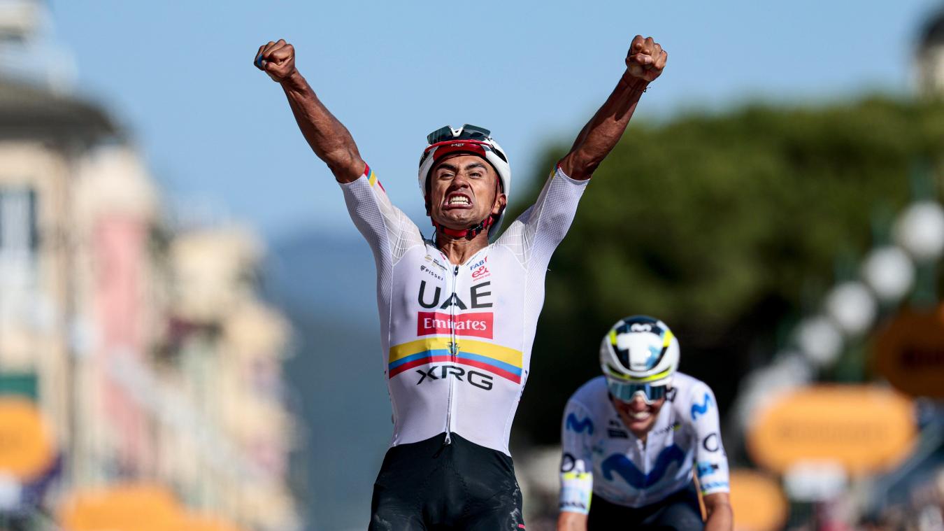 <p>Jhonatan Narvaez (ECU – UAE Team Emirates – XRG) gewinnt die 11. Etappe der Giro d'Italia 2026.</p>