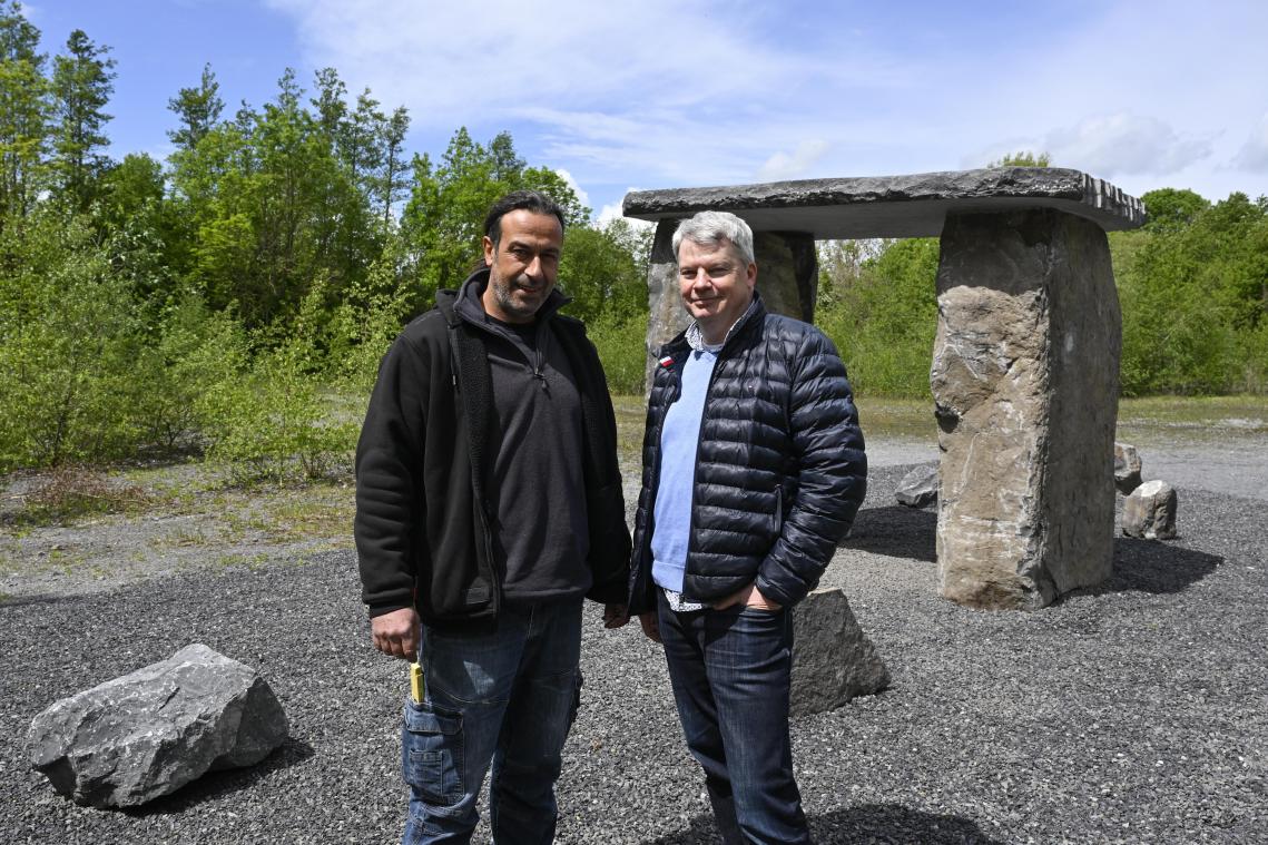 <p>Sandro Dudenhausen (l.) und José Grommes haben das Projekt von Anfang an begleitet.</p>