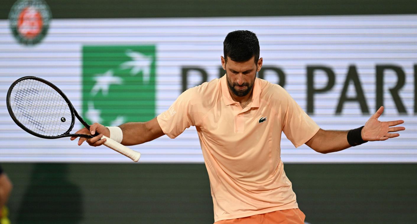 <p>Novak Djokovic feiert nach seinem Sieg in der ersten Runde der French Open.</p>
