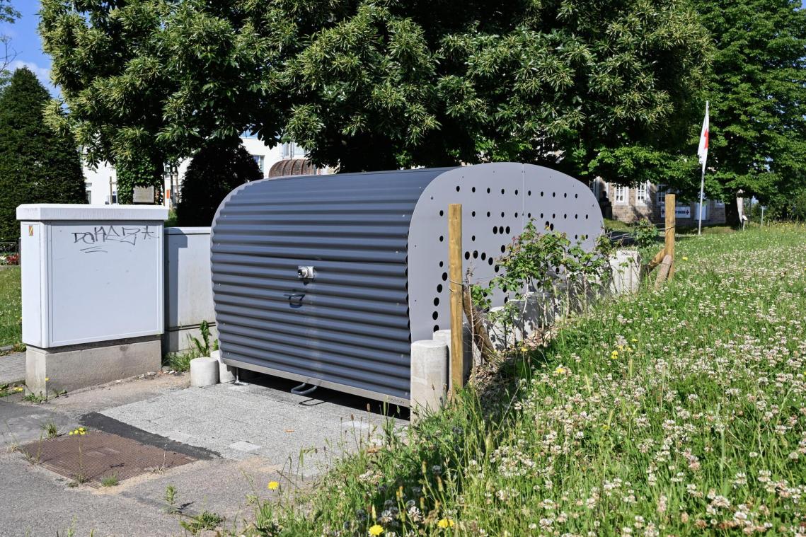 <p>Eine der fünf Viertelboxen auf Eupener Stadtgebiet: Die Stadt erweitert den Nutzerkreis der sicheren Fahrradstellplätze.</p>