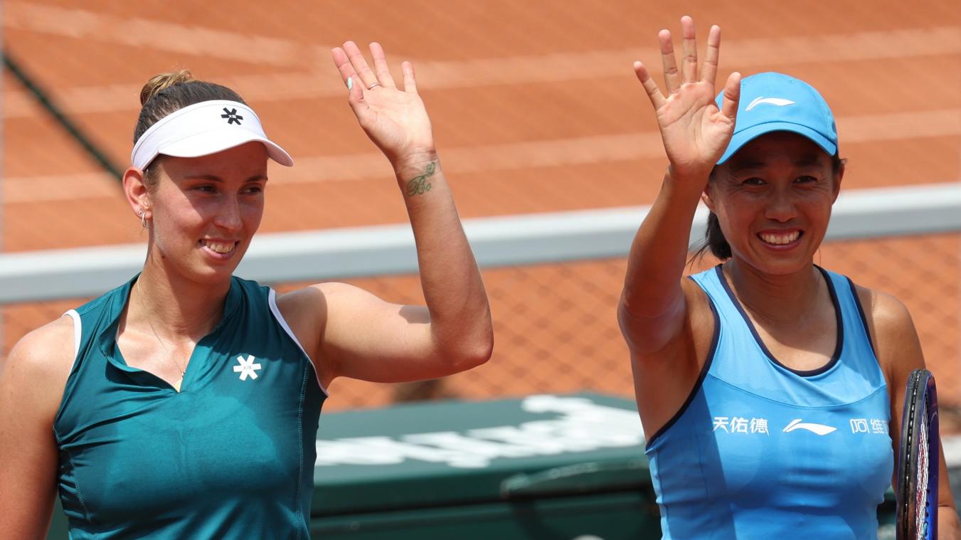 <p>Elise Mertens (links) und Shuai Zhang sind im Doppel ausgeschieden.</p>