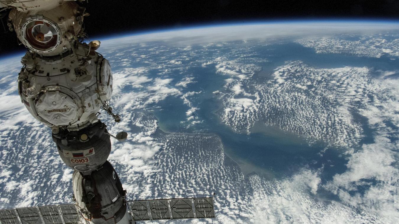 <p>Auf diesem von der NASA zur Verfügung gestellten Bild sind drei Komponenten der russischen Raumfahrtbehörde Roskosmos auf der Internationalen Raumstation (ISS) zu sehen.</p>