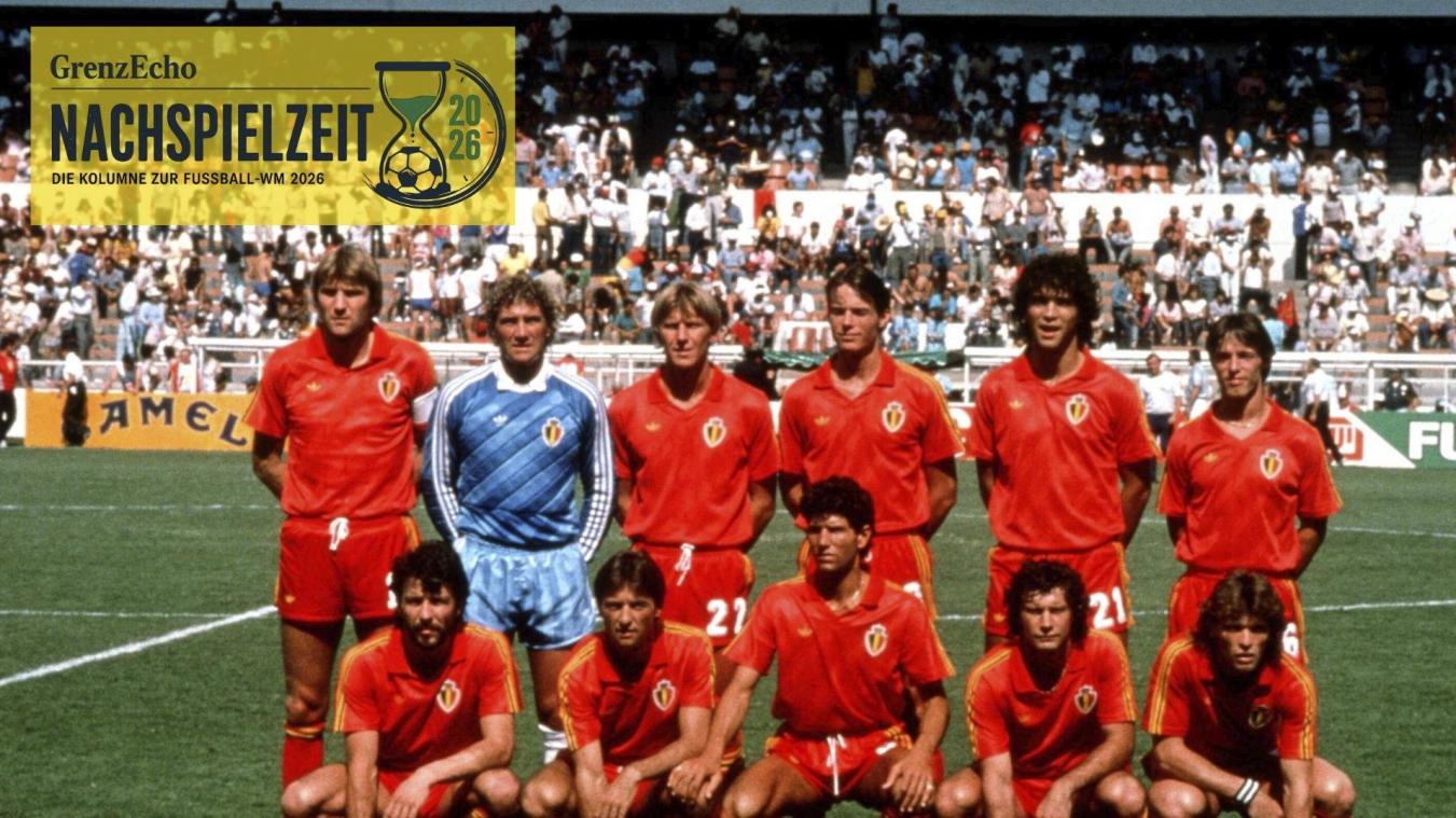 <p>Die belgische Nationalmannschaft vor dem Achtelfinale gegen die Sowjetunion bei der WM 1986 in Mexiko.</p>