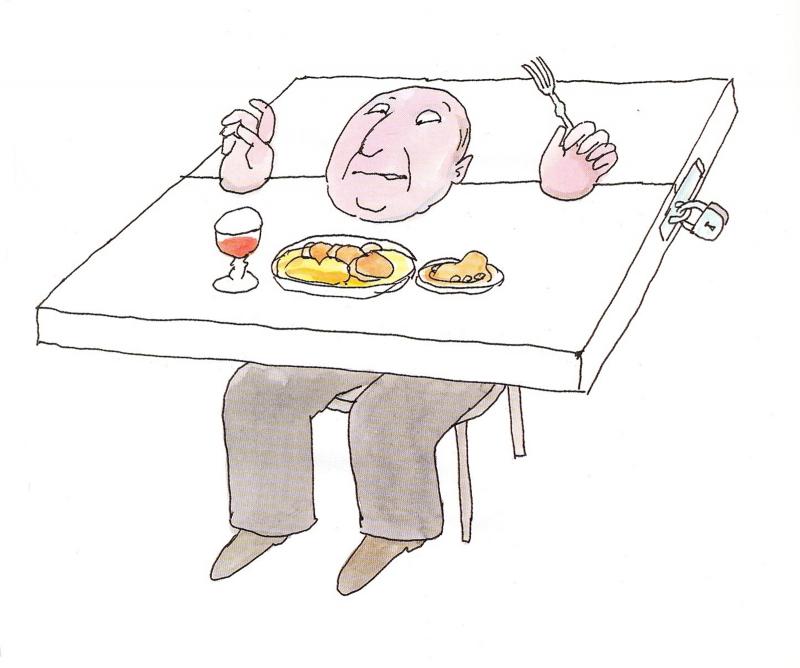 <p>Tomi Ungerer beschäftigte sich in seinen Zeichnungen auch gern mit dem Thema Essen.</p>