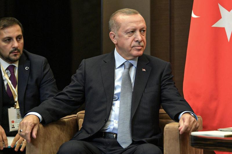 <p>Recep Tayyip Erdogan, Präsident der Türkei, sitzt mit seinem russischen Amtskollgen in Sotschi zusammen.</p>