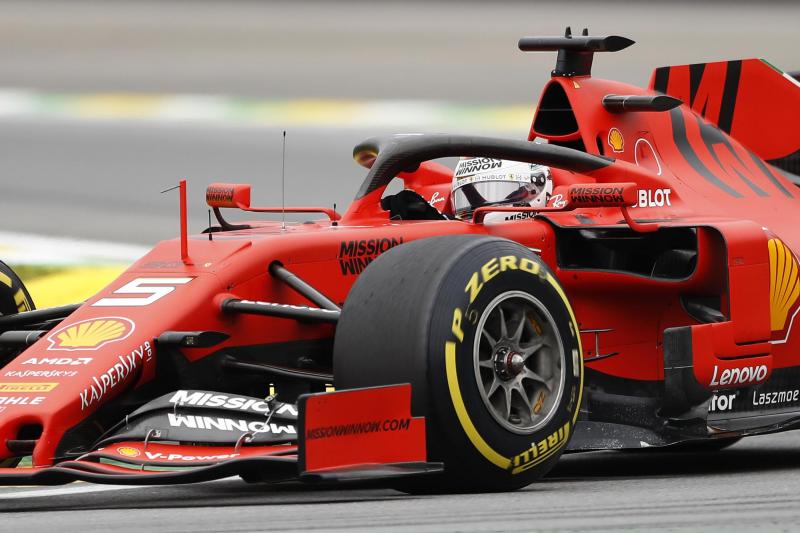 <p>Sebastian Vettel auf der Interlagos-Rennstrecke.</p>
