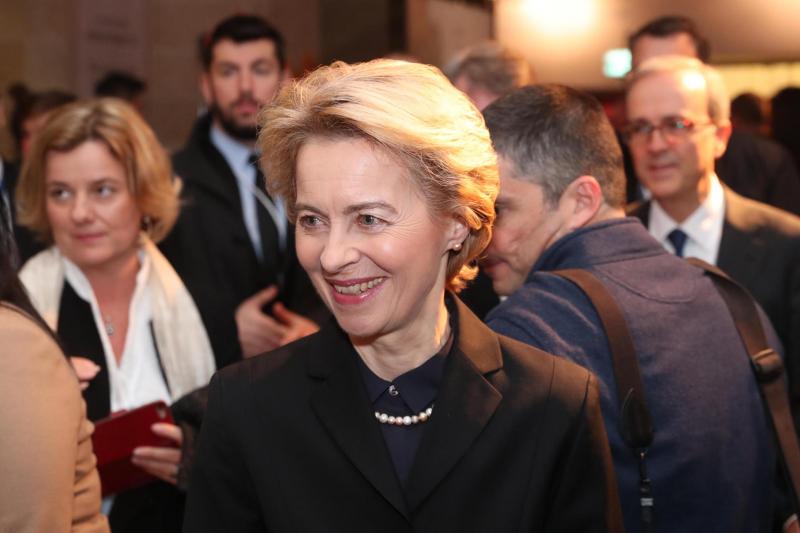 <p>Ursula von der Leyen, Präsidentin der Europäischen Kommission, trifft zum 5. Welt Holocaust Forum ein.</p>