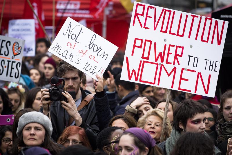 <p>Der Frauenstreik zum Internationalen Frauentag im Jahr 2019 in Brüssel.</p>