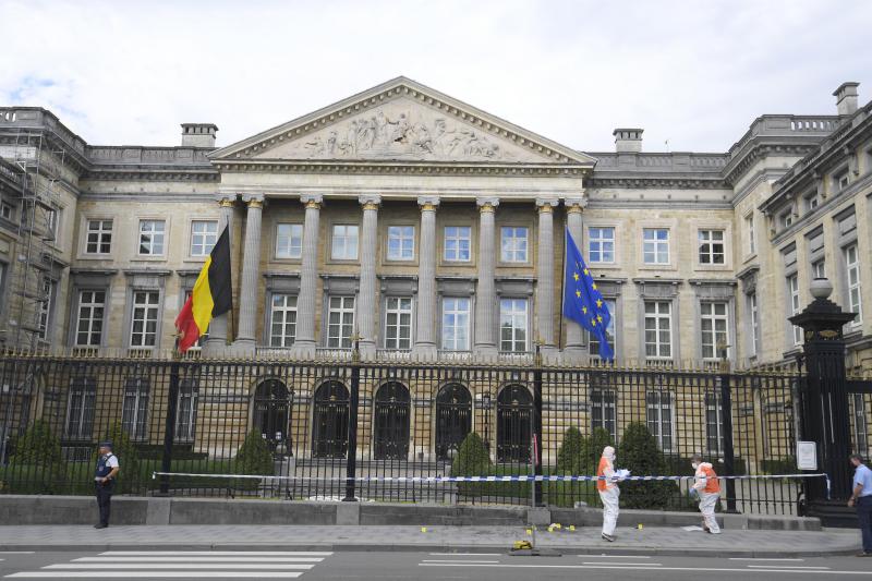 <p>Ein Blick von außen auf den Palast der Nation in Brüssel</p>