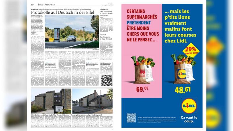 <p>Diese Lidl-Werbung wurde am Samstag im GrenzEcho veröffentlicht.</p>