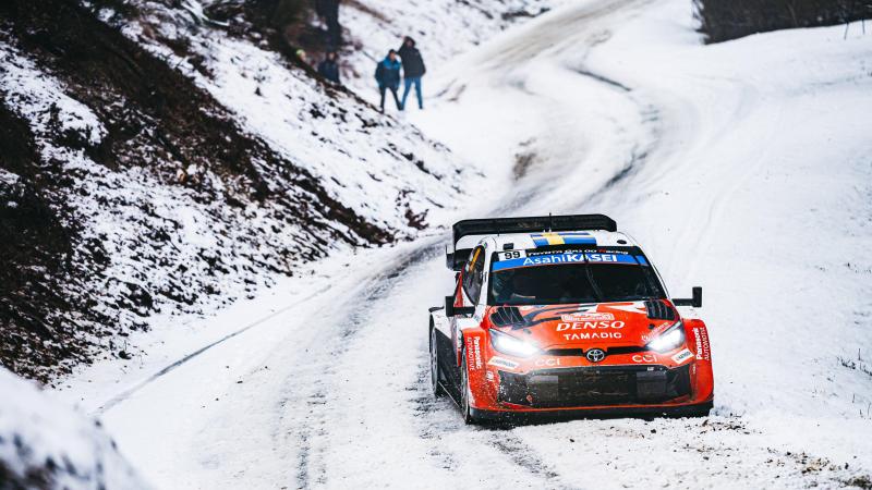 <p>Oliver Solberg bei der Rallye Monte-Carlo in Aktion</p>