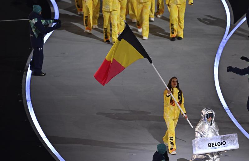 <p>Hanne Desmet war die belgische Fahnenträgerin in Mailand.</p>