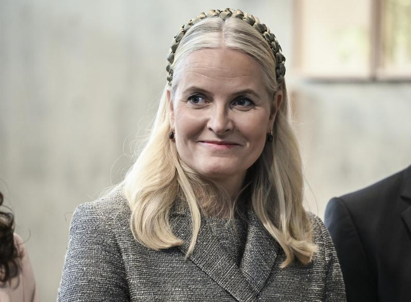 <p>Die norwegische Kronprinzessin Mette-Marit kommt zu einer Feier zum 25. Jubiläum der nordischen Botschaft.</p>