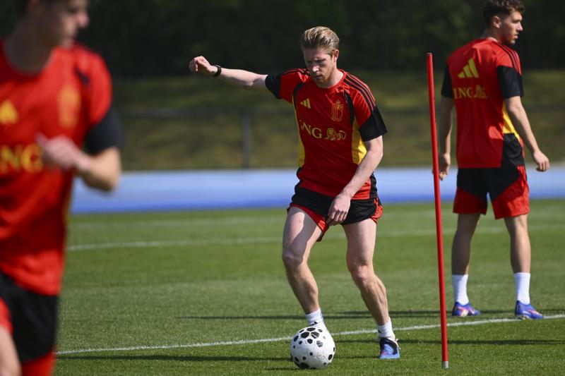 <p>Kevin De Bruyne in Aktion bei einer der Trainingseinheiten in Atlanta</p>