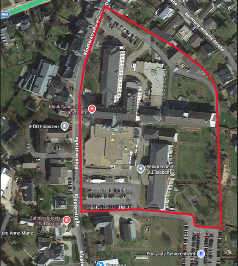 <p>Die Parkplätze im rot eingezeichneten Bereich werden am 16. und 17. April gesperrt.</p>
