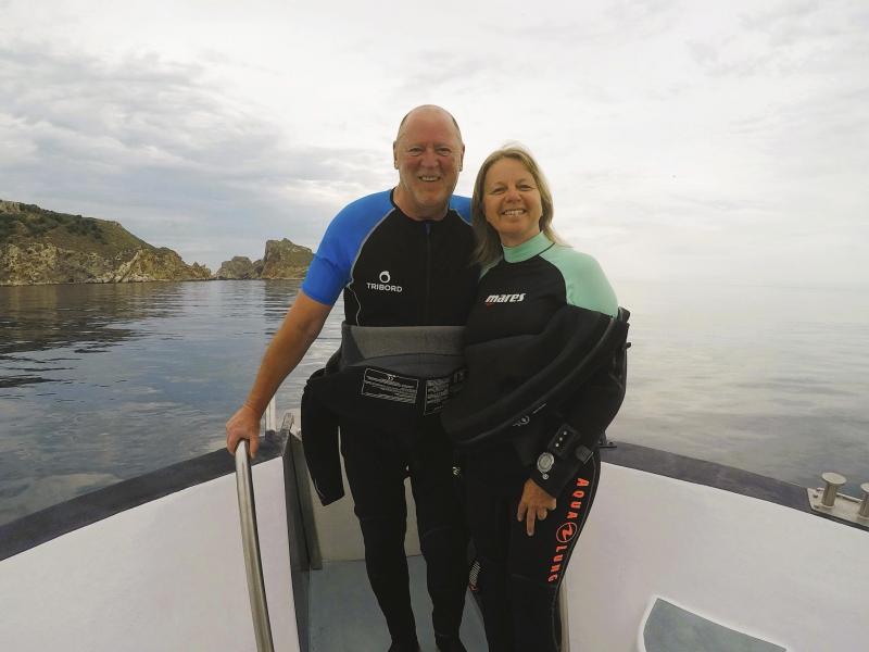 <p>Werner Baumgarten und seine Frau Petra bei einer Urlaubsreise</p>