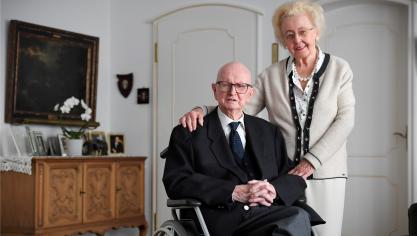 <p>Alfred Bourseaux mit seiner Frau Vera. Das Paar ist seit 64 Jahren verheiratet.</p>