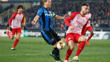 <p>Wesley köpft Club Brügge zum 2:1-Sieg über Salzburg</p>
